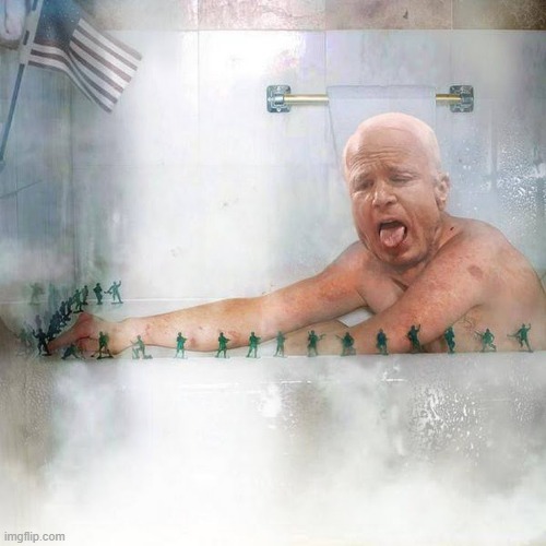 Bath time for Biden and friends . . . | image tagged in john mccain,gop hypocrite,bye bye | made w/ Imgflip meme maker
