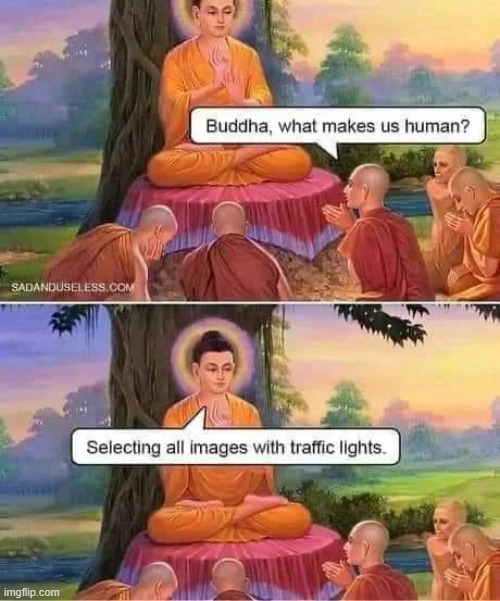 image tagged in buddha,human,images,traffic light,captcha | made w/ Imgflip meme maker