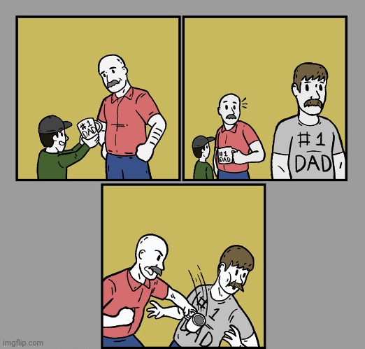 #1 Dad | image tagged in dad,fight,mug,dads,comics,comics/cartoons | made w/ Imgflip meme maker