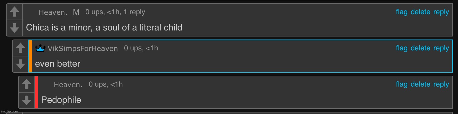 Vik is a pedophile for chica lmfaooo | made w/ Imgflip meme maker