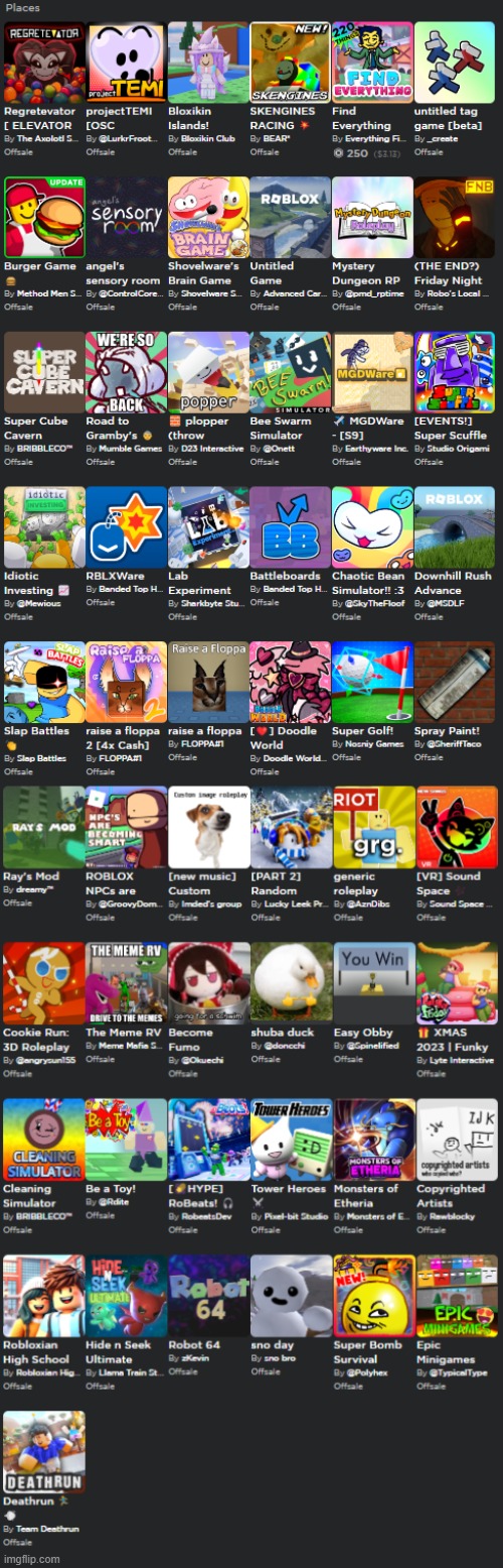 rate my favorited roblox games | made w/ Imgflip meme maker