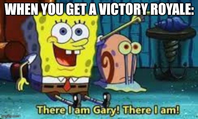 SUI | WHEN YOU GET A VICTORY ROYALE: | image tagged in there i am gary | made w/ Imgflip meme maker