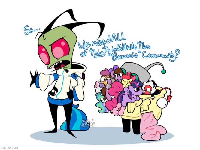 Art by Befish | image tagged in invader zim,mlp | made w/ Imgflip meme maker