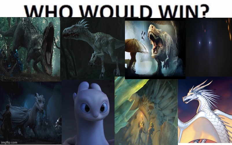 WHITE GIRLS! (I know Shimo wins but who comes 2nd and 3rd)(just for fun) | image tagged in who would win,white,girls,dinosaurs,kaiju,dragons | made w/ Imgflip meme maker