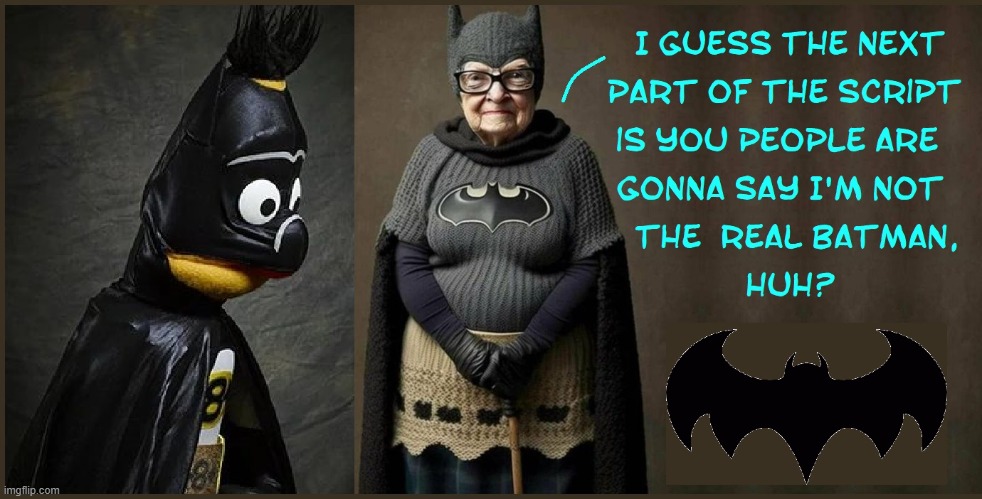 "You wanna see my Batcave, Big Boy?" | image tagged in vince vance,bert and ernie,memes,batman,old lady,old people be like | made w/ Imgflip meme maker
