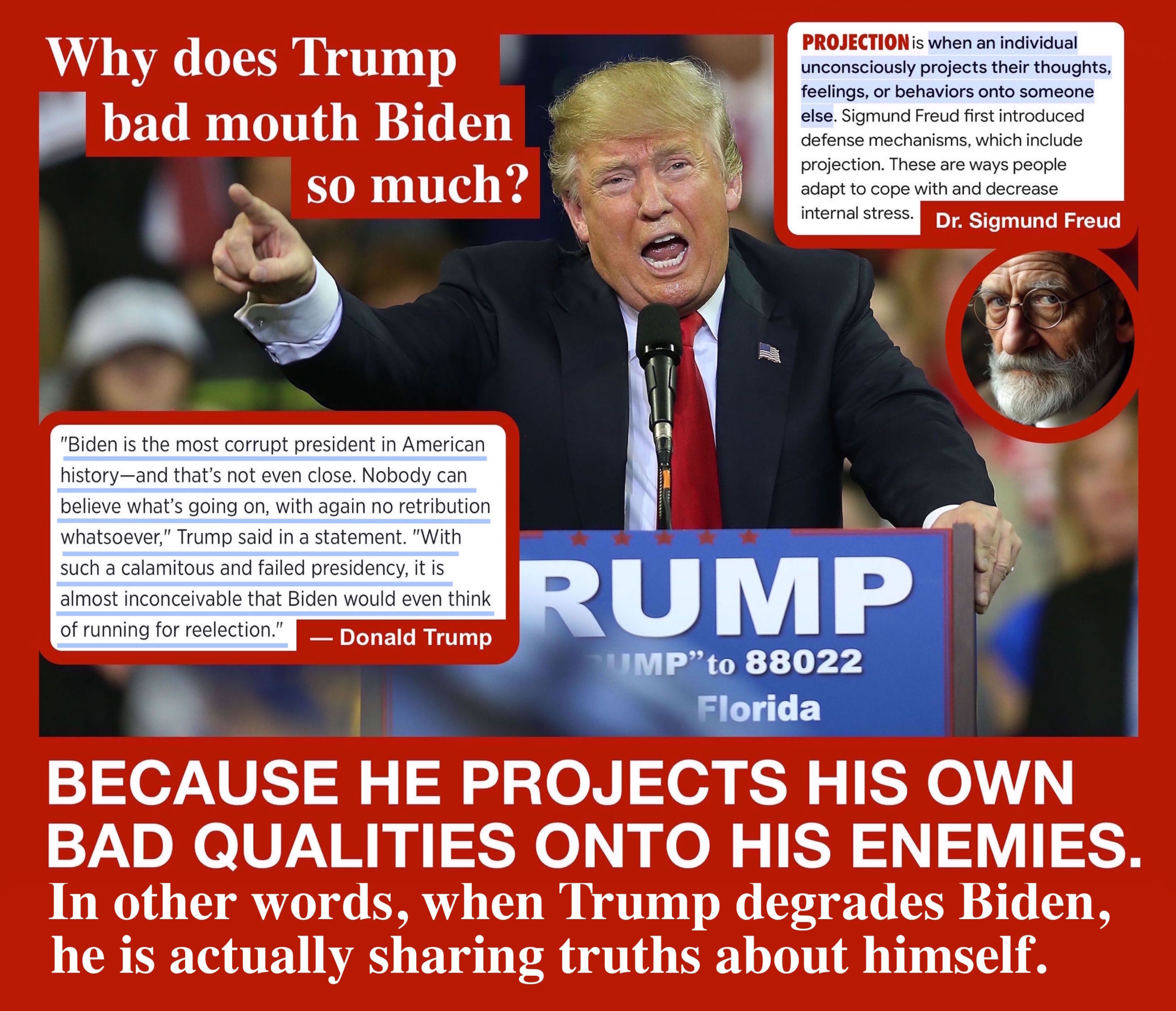 Why Does Trump Bad Mouth Biden So Much Sigmund Freud Meme Blank Meme Template