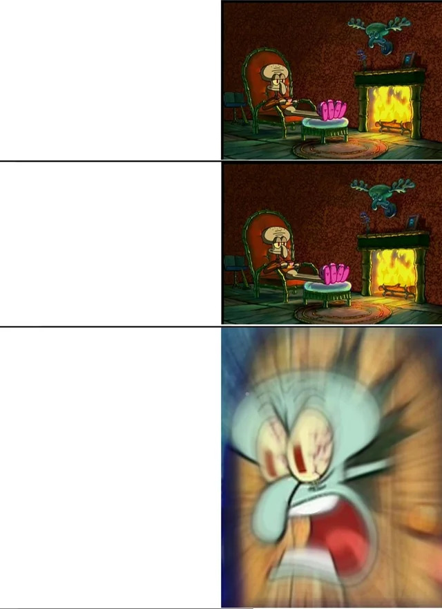 squidward fireplace Blank Meme Template