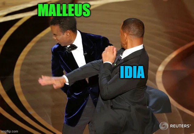 How Twst Book 7 should end | MALLEUS; IDIA | image tagged in twisted wonderland,will smith punching chris rock | made w/ Imgflip meme maker