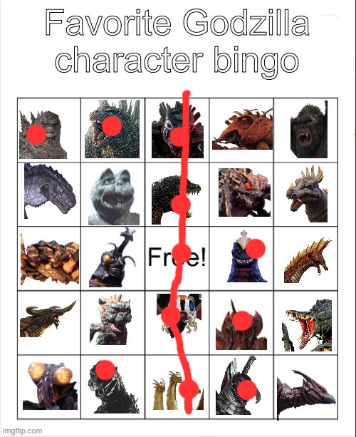 BINGO! | image tagged in bingo,godzilla,godzilla vs kong | made w/ Imgflip meme maker