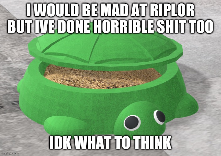 I WOULD BE MAD AT RIPLOR BUT IVE DONE HORRIBLE SHIT TOO; IDK WHAT TO THINK | made w/ Imgflip meme maker