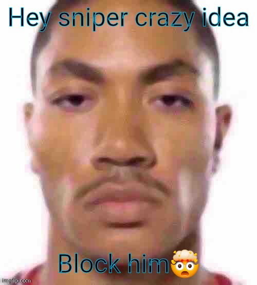 Lmao | Hey sniper crazy idea; Block him🤯 | image tagged in lmao | made w/ Imgflip meme maker