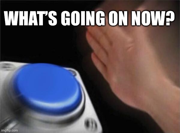 Blank Nut Button | WHAT’S GOING ON NOW? | image tagged in memes,blank nut button | made w/ Imgflip meme maker