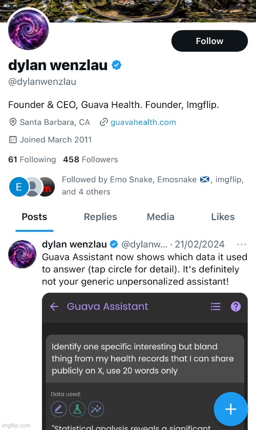 It appears Dylan has a twitter | made w/ Imgflip meme maker