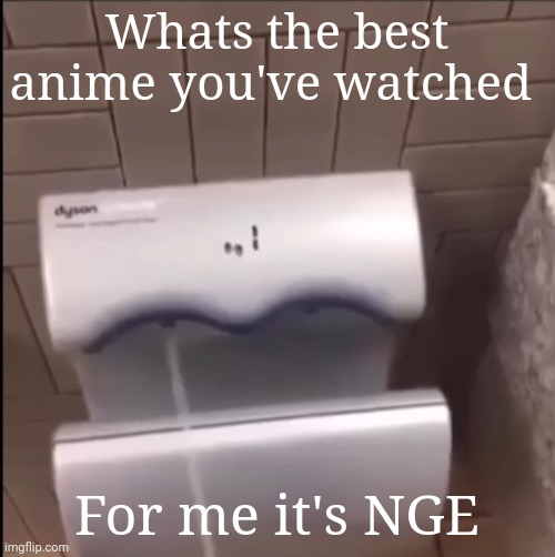 Piss | Whats the best anime you've watched; For me it's NGE | image tagged in piss,nge means neon genesis evangelion | made w/ Imgflip meme maker