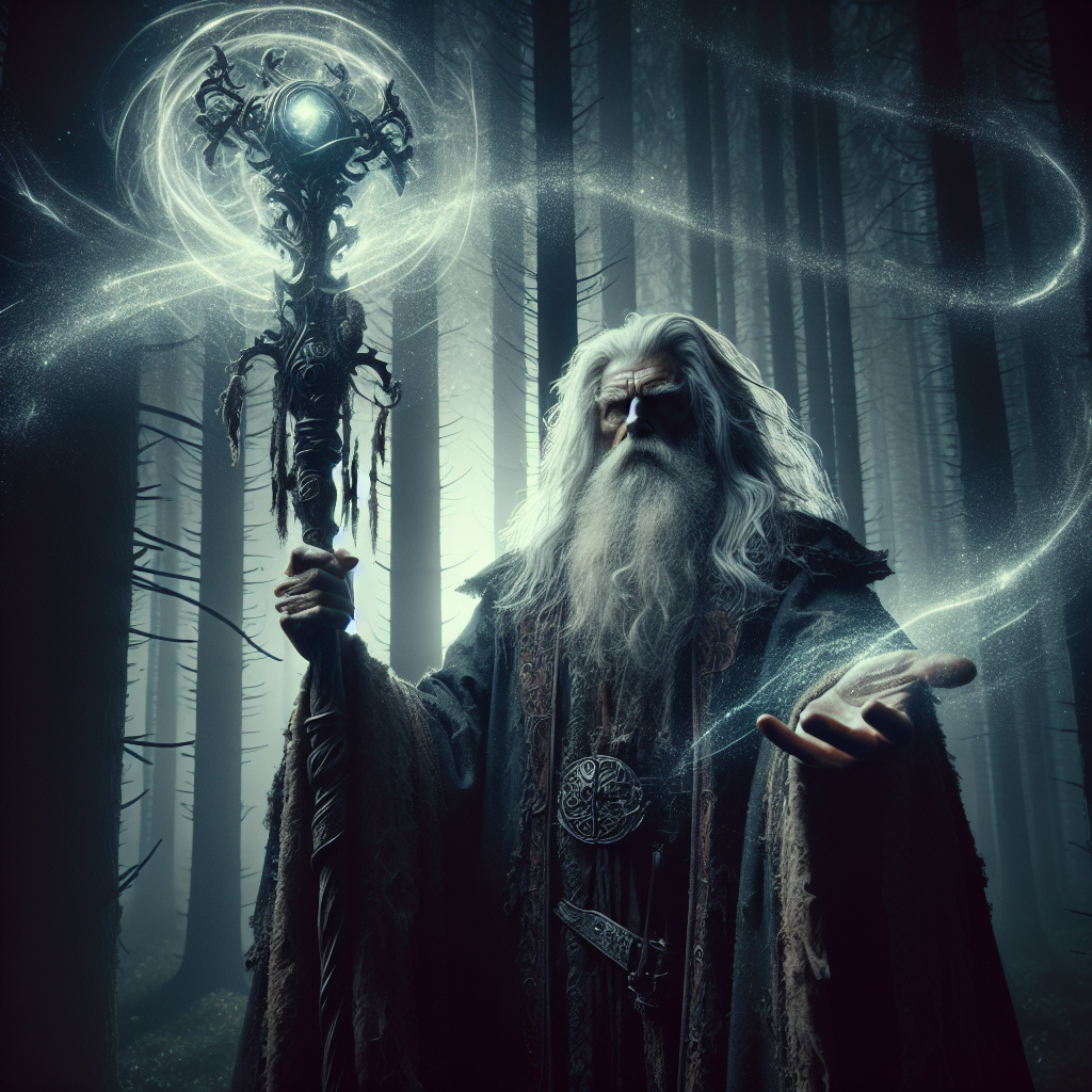 Epic Powerful Dark wizard casting a spell Blank Meme Template