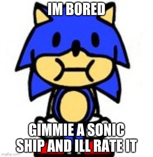Sunky Stare | IM BORED; GIMMIE A SONIC SHIP AND ILL RATE IT | image tagged in sunky stare | made w/ Imgflip meme maker
