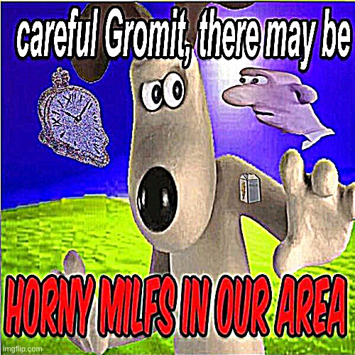 careful | image tagged in careful gromit there may be horny milfs in our area | made w/ Imgflip meme maker