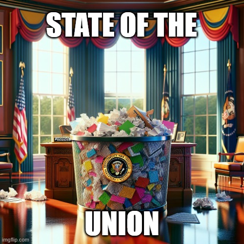 State of the union | STATE OF THE; UNION | image tagged in joe biden,resident,basket case | made w/ Imgflip meme maker