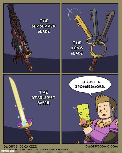 The return of the Mystery Swords! | image tagged in swords,mystery,berserk,keys,starlight,sponge | made w/ Imgflip meme maker