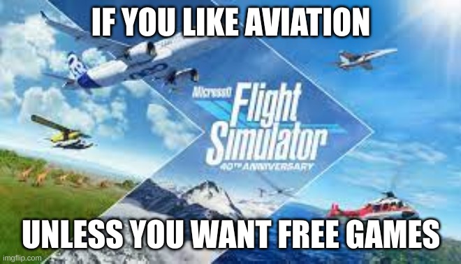 IF YOU LIKE AVIATION UNLESS YOU WANT FREE GAMES | made w/ Imgflip meme maker