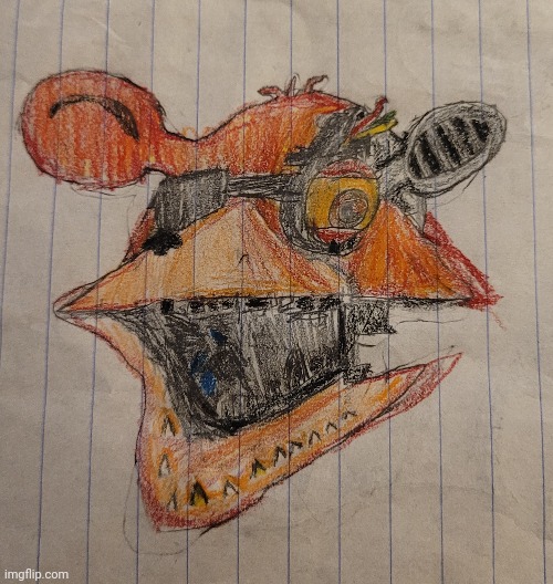 My drawing of withered foxy (mod note: look fite imo) | image tagged in fnaf | made w/ Imgflip meme maker