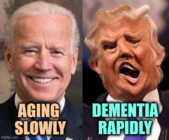 Trump is breaking down, like an old jalopy. | DEMENTIA
RAPIDLY; AGING 
SLOWLY | image tagged in biden formal trump on acid,biden,old,trump,dementia | made w/ Imgflip meme maker