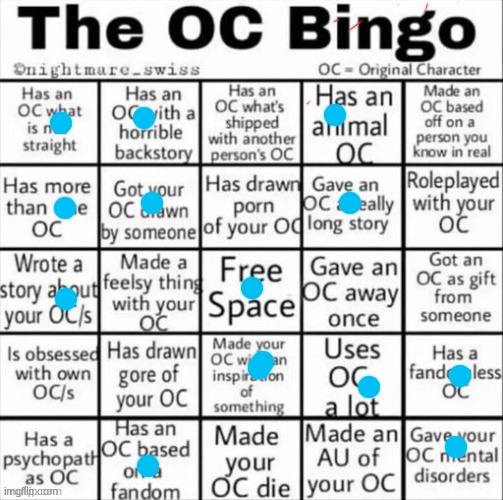 nehahrhahsjemwsaksnj | image tagged in the oc bingo | made w/ Imgflip meme maker