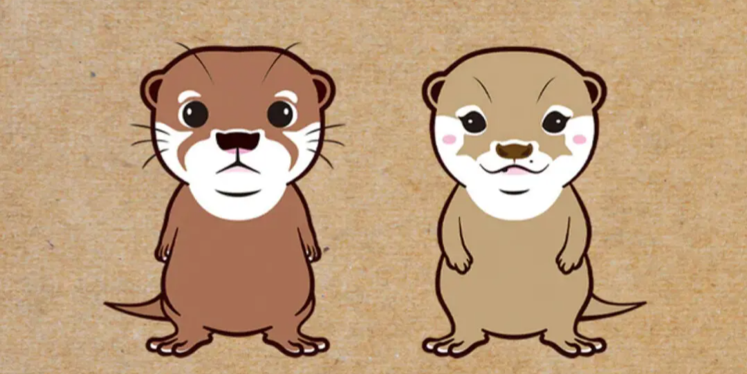 Otter Kotaro And Hana Cute Design Blank Meme Template