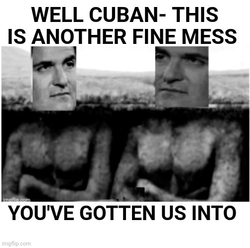 BLAME GAME | WELL CUBAN- THIS IS ANOTHER FINE MESS; YOU'VE GOTTEN US INTO | image tagged in blame | made w/ Imgflip meme maker