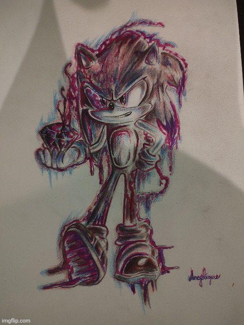 I haven't posted in FOREVER :P Here's a new drawing I made! | image tagged in sonic,drawing | made w/ Imgflip meme maker