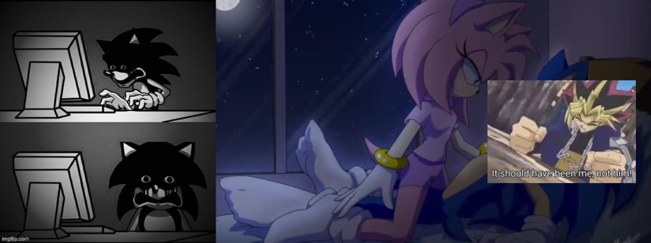 image tagged in sonic exe disturbed,sonamy | made w/ Imgflip meme maker