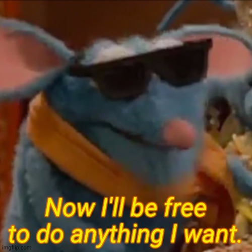 tutter | Now I'll be free to do anything I want. | image tagged in tutter | made w/ Imgflip meme maker