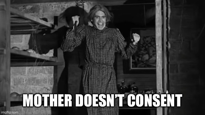 Norman Bates | MOTHER DOESN’T CONSENT | image tagged in norman bates | made w/ Imgflip meme maker