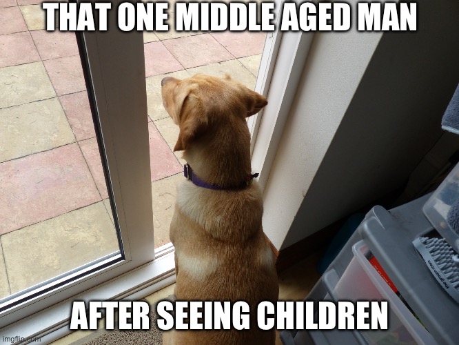 Watching dog | THAT ONE MIDDLE AGED MAN; AFTER SEEING CHILDREN | image tagged in watching dog | made w/ Imgflip meme maker