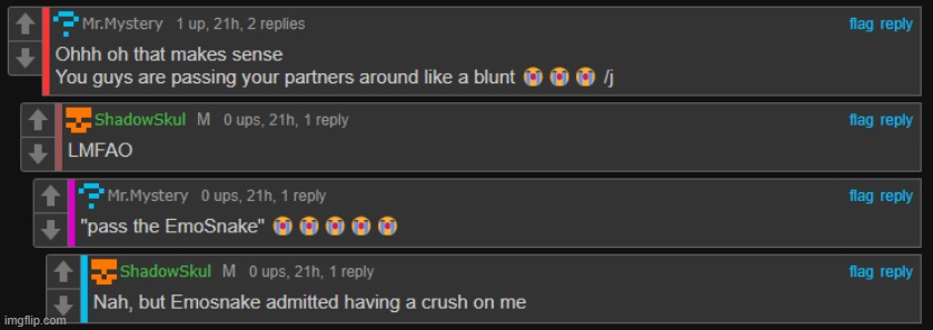 pass the EmoSnake | image tagged in pass the emosnake | made w/ Imgflip meme maker