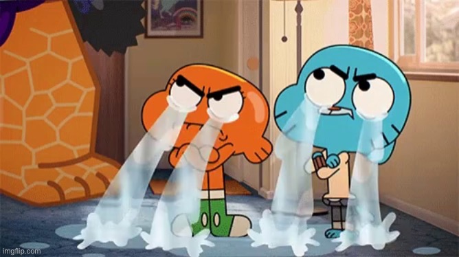 Gumball and Darwin crying | image tagged in gumball and darwin crying | made w/ Imgflip meme maker