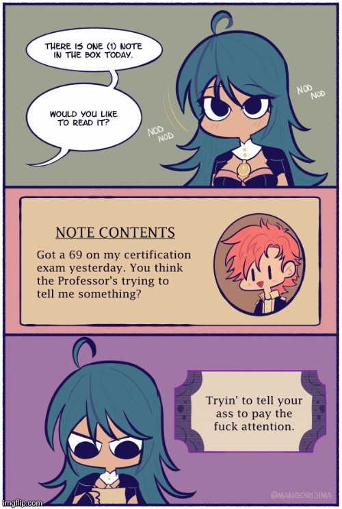 Angy Byleth | image tagged in angy,fire emblem | made w/ Imgflip meme maker