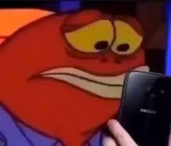 High Quality Fish Looking At Phone Sadly Blank Meme Template