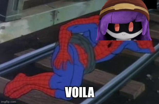 Sexy Railroad Spiderman Meme | VOILA | image tagged in memes,sexy railroad spiderman,spiderman | made w/ Imgflip meme maker