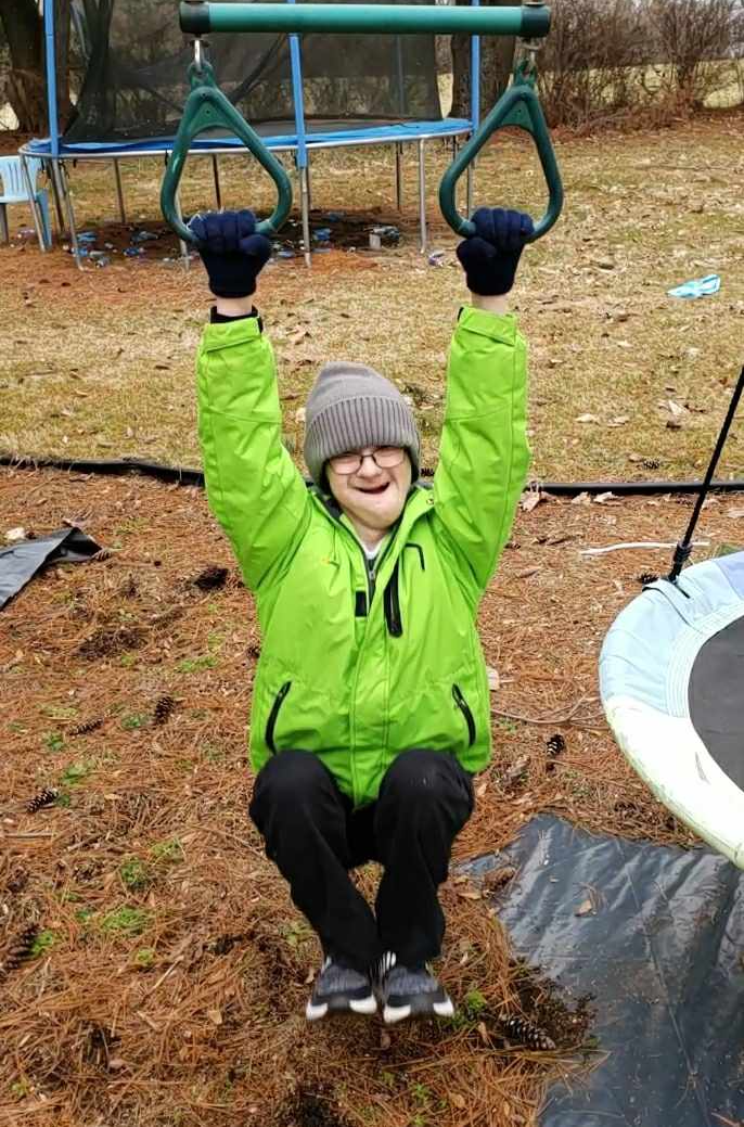 Young Man on a swing Blank Meme Template