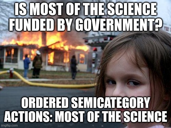 Most of the science is not financed by a government | IS MOST OF THE SCIENCE FUNDED BY GOVERNMENT? ORDERED SEMICATEGORY ACTIONS: MOST OF THE SCIENCE | image tagged in memes,science,publishing,scientific,policy,money | made w/ Imgflip meme maker