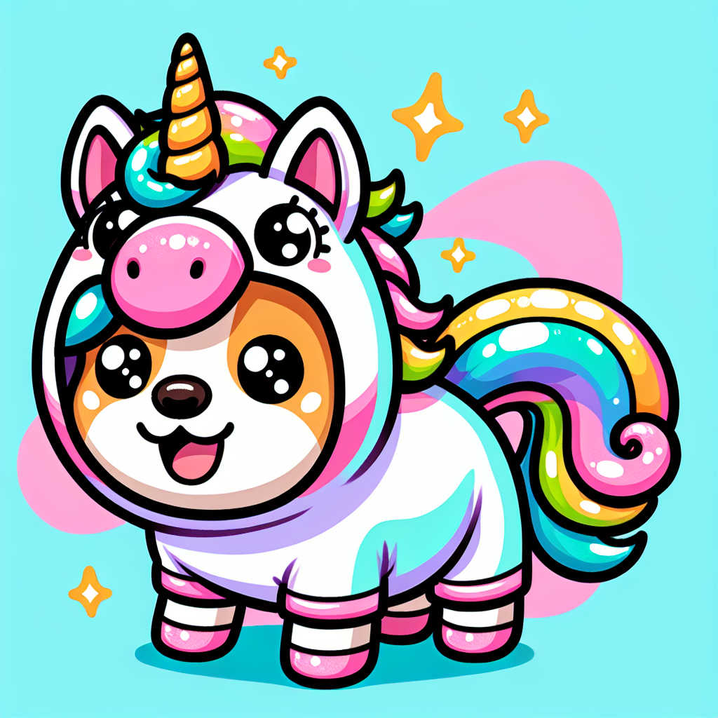 Dog in unicorn costume Blank Meme Template
