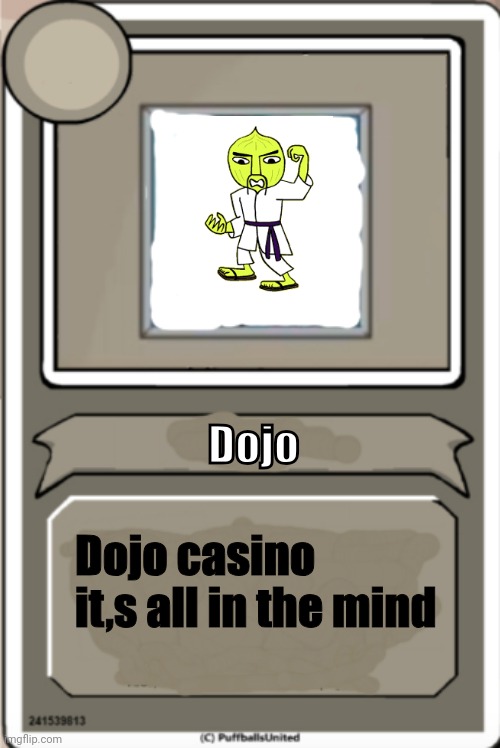 Dojo in the mind | Dojo; Dojo casino it,s all in the mind | image tagged in character bio | made w/ Imgflip meme maker