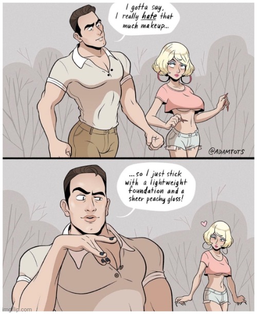 What a Chad. | image tagged in comics/cartoons,femboy,make up,women vs men,rizz,beautiful | made w/ Imgflip meme maker
