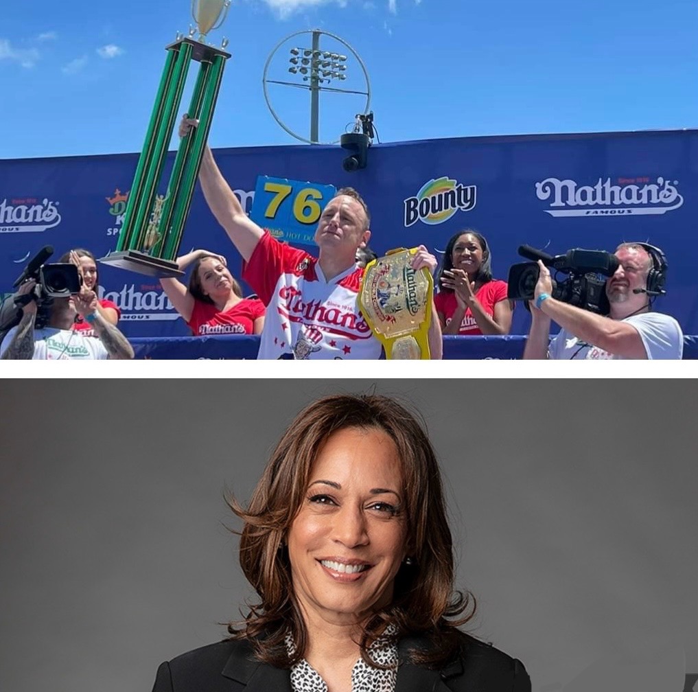 Joey Chestnut Kamala Harris meme Blank Meme Template