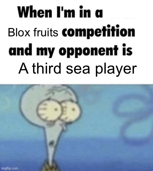 Oh no | Blox fruits; A third sea player | image tagged in scaredward | made w/ Imgflip meme maker
