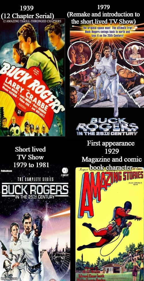 Buck Rogers Media | image tagged in movies,tv show,buster crabbe,gil gerard,comic,philip nowlan | made w/ Imgflip meme maker