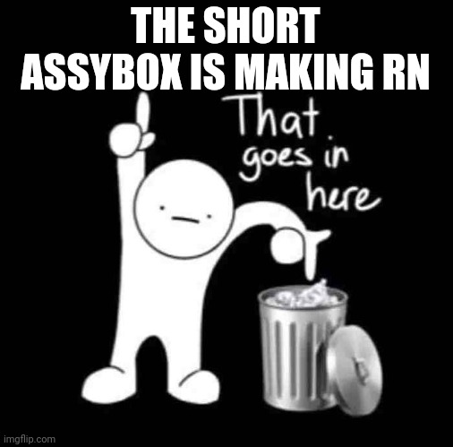 that goes in here | THE SHORT ASSYBOX IS MAKING RN | image tagged in that goes in here | made w/ Imgflip meme maker