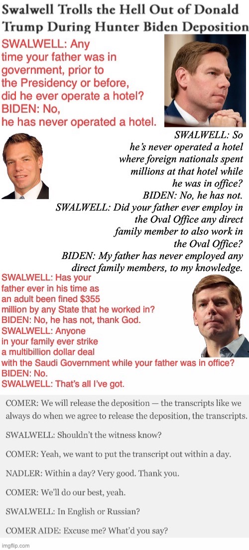 Swalwell Savvy | image tagged in conservative hypocrisy | made w/ Imgflip meme maker