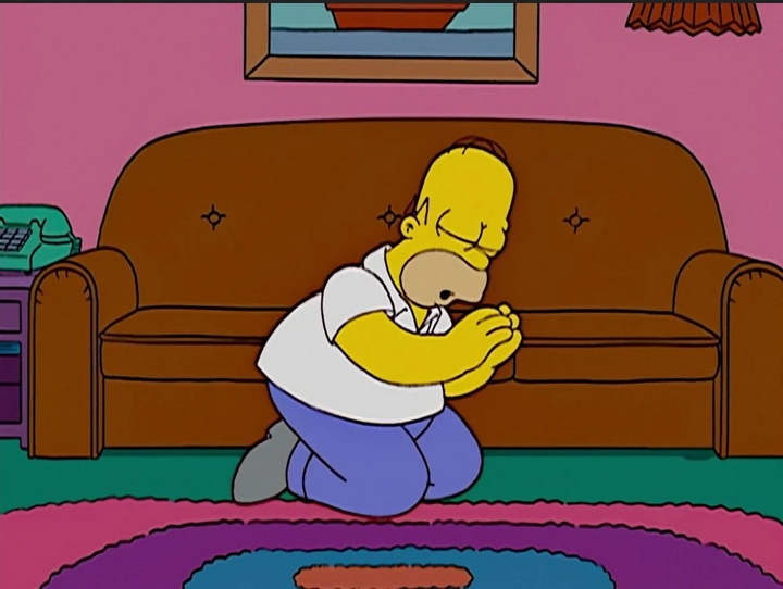 Homer praying Blank Meme Template
